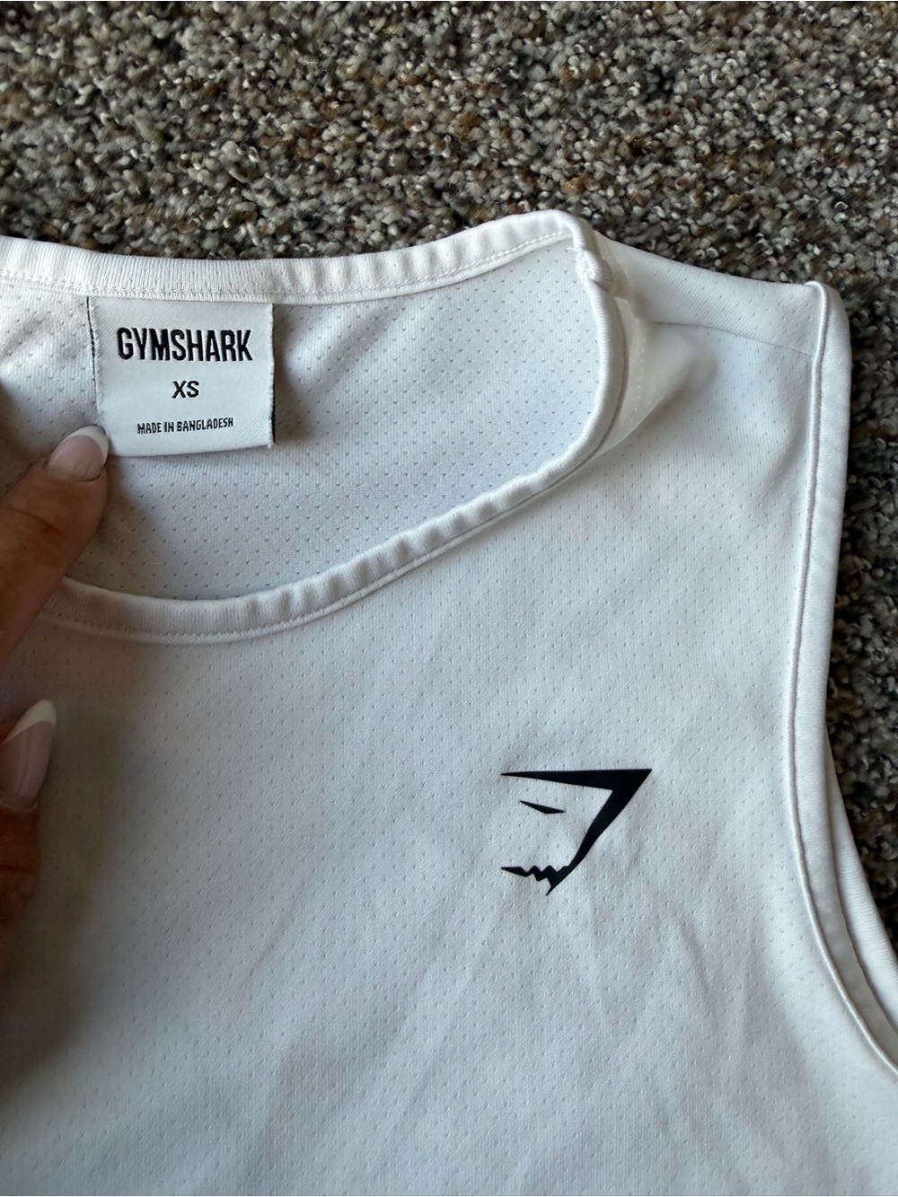 Gymshark Training Crop Tank White XS Mesh Sleeveless Workout Athletic Top - Picture 2 of 3